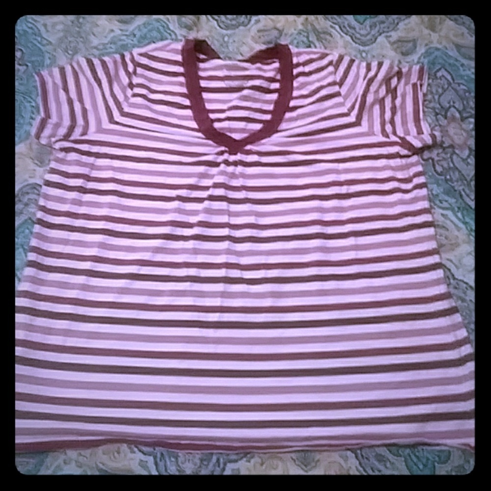 💗Venezia striped V neck top
